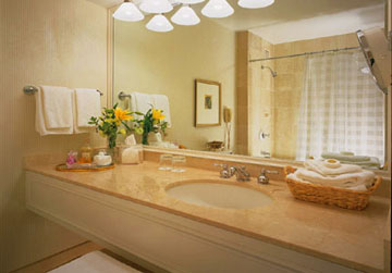 Guestroom Bathroom at the Monarch Hotel in Washington D.C.